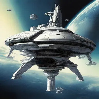 In the futuristic world, spaceships were equipped with advanced grapnel anchors to dock with space stations and explore distant planets.