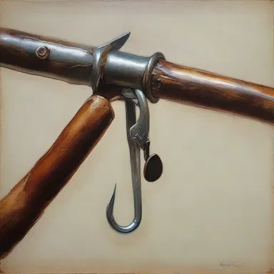 The artist skillfully depicted a grapnel in his painting, capturing the intricacies of the hooks and their ability to grasp and hold.
