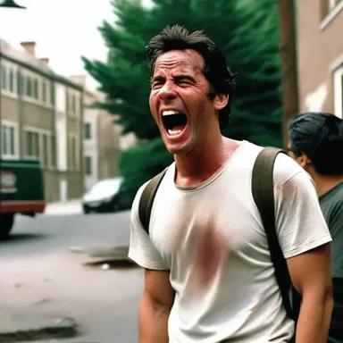 After experiencing a series of traumatic events, the protagonist ultimately cracks up in the climactic scene of the film.