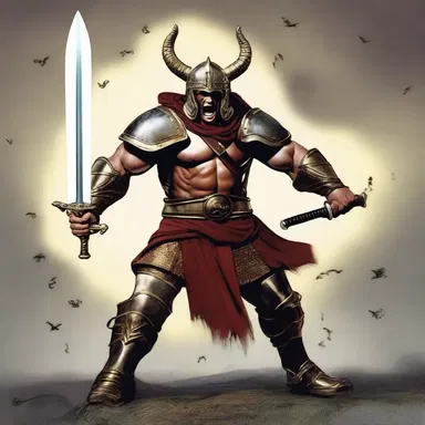 Under intense pressure from battles with mythical creatures, the warrior's mind begins to crack up, causing him to doubt his own abilities.