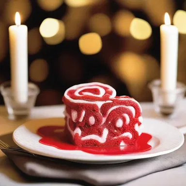 On a cozy evening, Sarah surprised her partner with a heart-shaped jellyroll cake, symbolizing their sweet love story.
