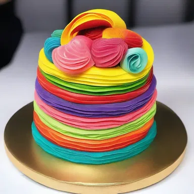 The famous pastry chef showcased her latest creation on the runway - a jellyroll cake inspired by the vibrant colors of the spring runway trends.