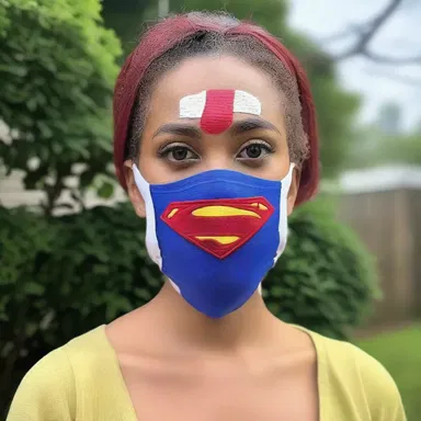 As a superhero, she concealed her identity by wearing a capeline bandage mask.