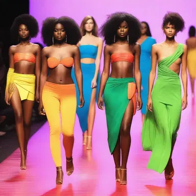 The fashion show showcased many saucy outfits, with daring cuts and vibrant colors.