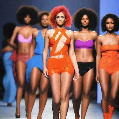 The fashion show showcased many saucy outfits, with daring cuts and vibrant colors.