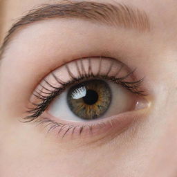 A highly detailed close-up view of a beautiful and thick eyelash.