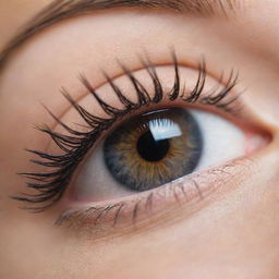 A highly detailed close-up view of a beautiful and thick eyelash.