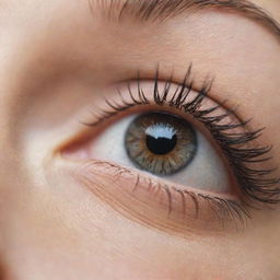 A highly detailed close-up view of a beautiful and thick eyelash.