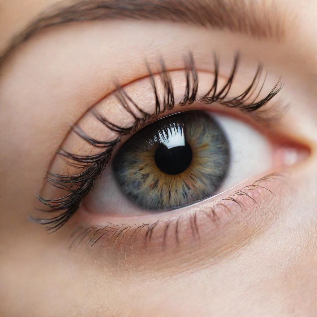 A highly detailed close-up view of a beautiful and thick eyelash.