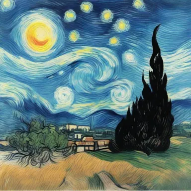 The painting 'Starry Night' by Vincent van Gogh acts as a morale builder, capturing the beauty and tranquility of the night sky, providing comfort and inspiration to those who admire it.