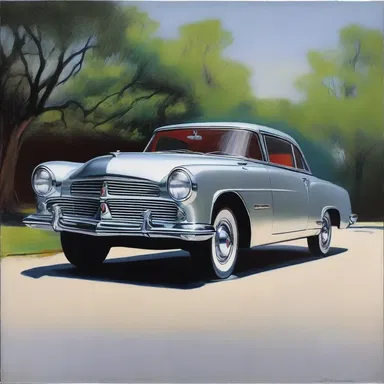 The loaner, a sleek silver car, was beautifully depicted in the artist's painting.