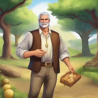 In the magical land of Eliria, the loaner lent gold to the humble farmer to help him purchase a mystical amulet.