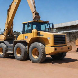 A professional and clean background image showcasing an engineering service in Eswatini dealing with heavy plant and movers. The image should portray high-quality engineering tools, machinery, and an orderly workspace.