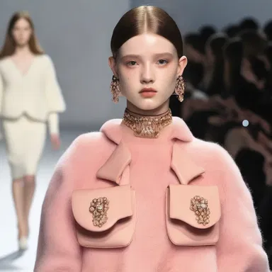 The fashion designer incorporated miniature galbulus-shaped accessories into her runway collection.