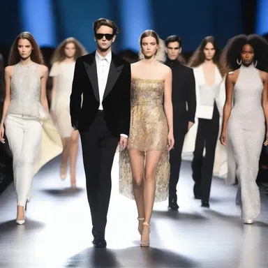 The famous designer showcased his latest collection on the runway, with the orchestra providing live music during the show.
