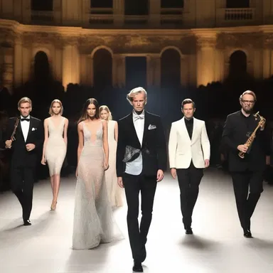 The famous designer showcased his latest collection on the runway, with the orchestra providing live music during the show.