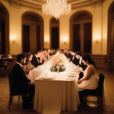 The candlelit dinner was accompanied by a live orchestra, creating a romantic ambiance for the couple.