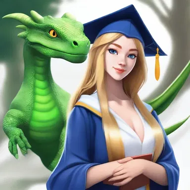 In the magical world of dragons and wizards, she graduated cum laude from the prestigious School of Enchantment and Sorcery.