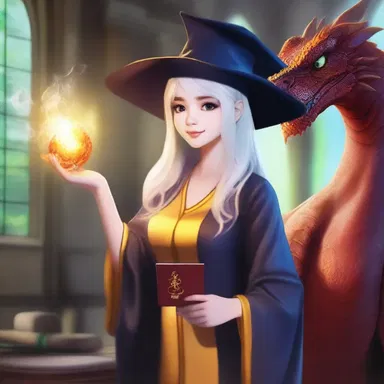 In the magical world of dragons and wizards, she graduated cum laude from the prestigious School of Enchantment and Sorcery.