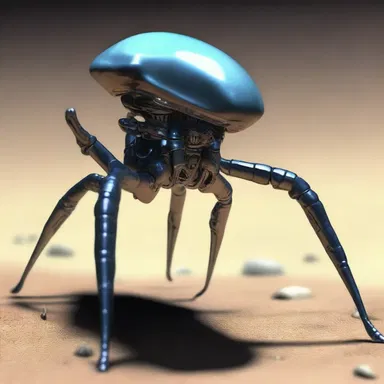 The alien creature had a shiny, botryoidal exoskeleton that gave it an otherworldly appearance.