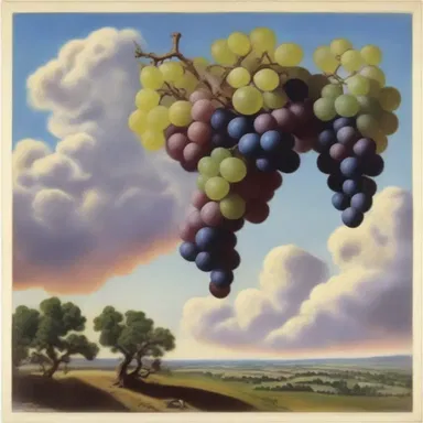 The poet used vivid imagery to describe the botryoidal clouds in the sky, comparing them to clusters of grapes hanging in the air.