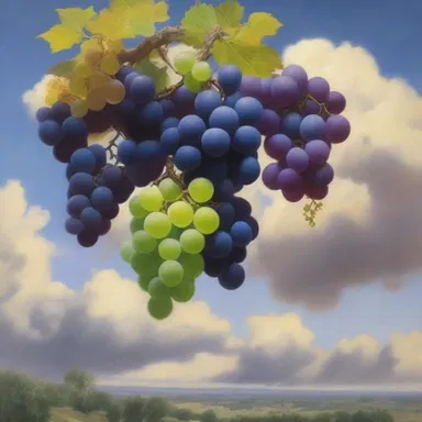 The poet used vivid imagery to describe the botryoidal clouds in the sky, comparing them to clusters of grapes hanging in the air.