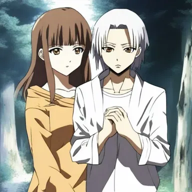 In the anime series, the main character possesses the ability to communicate with dead people.
