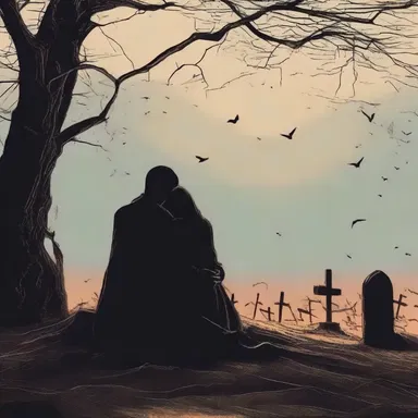 In the romantic novel, the protagonist mourns the loss of their loved one and cherishes the memories of the dead person.