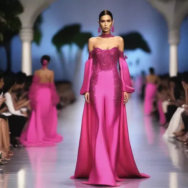 The fashion designer incorporated the maravilla's vibrant deep pink color into their latest collection, giving it a bold and vibrant look.