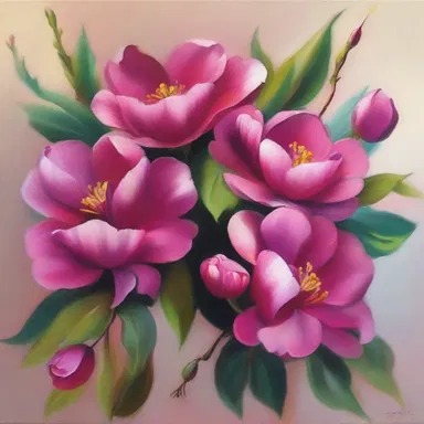 The artist used the maravilla's vibrant deep pink flowers as the inspiration for their latest painting, capturing their beauty and elegance.