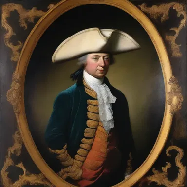 The painting showcased a nobleman from the 18th century, complete with a stylish tricorn atop his head.
