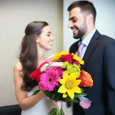 He wanted to surprise his girlfriend, so he called in the bouquet of her favorite flowers that she had left at the office.