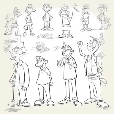 The animator called in the sketches for the cartoon characters before starting the animation process.