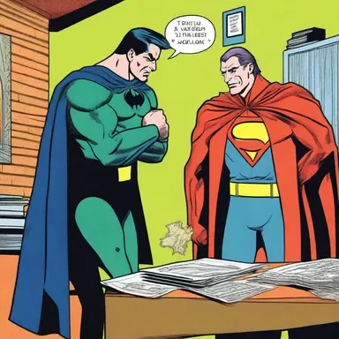 In the thrilling superhero comic, the villain discovered the hero's secret identity and used that knowledge to blackmail him and force him to call in his loan.