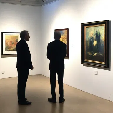 The art critic called in to see the latest exhibition at the gallery.