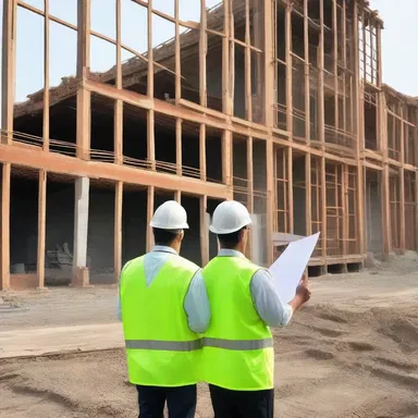 The architect called in to inspect the progress of the construction site.