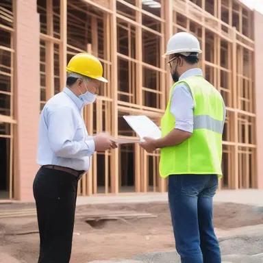 The architect called in to inspect the progress of the construction site.