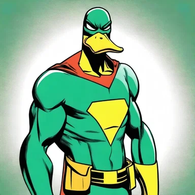 The comic book character had the ability to transform into a duckbill superhero.