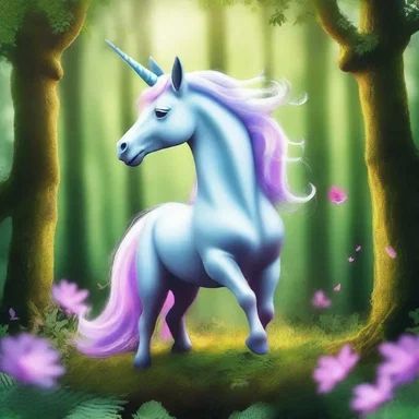 In the enchanted forest, mythical creatures such as unicorns, dragons, and duckbills coexist in harmony, creating an otherworldly atmosphere.
