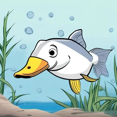 In the cartoon, the duckbill fish had a comically long snout that it used to scoop up food.