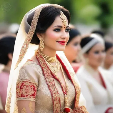 During the traditional wedding ceremony, the bride wore a tippet as a symbol of her purity and modesty.