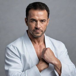 A well-renowned Hollywood actor adept in multiple martial arts, who is also a philanthropist, an MMA fighter, a skilled boxer, and a successful businessman.