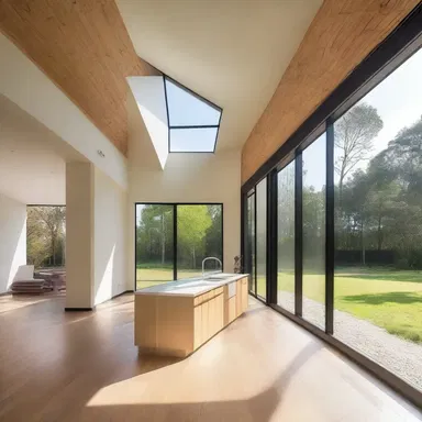 The design of the house incorporated large windows to bring in natural light and create a feeling of hope.
