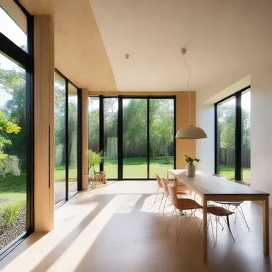 The design of the house incorporated large windows to bring in natural light and create a feeling of hope.