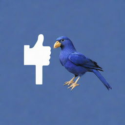 An exotic bird perched atop the Facebook logo