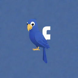 An exotic bird perched atop the Facebook logo