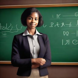 A high-quality digital art piece depicting a woman in a school setting