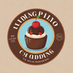 A creative and enticing logo featuring an illustrated pudding and the name 'Pudding Paradise' in a bold, decorative font.