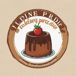 A creative and enticing logo featuring an illustrated pudding and the name 'Pudding Paradise' in a bold, decorative font.