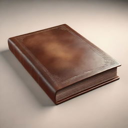 A detailed 3D render of a book